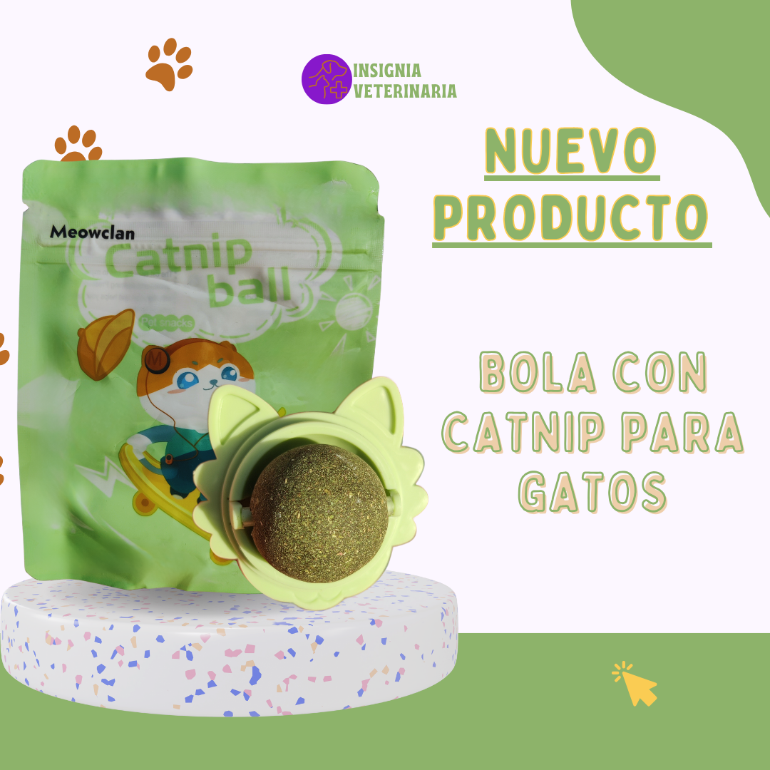 Bola de Catnip Adhesiva para Gatos | Juguete de Hierba Gatera Giratoria
