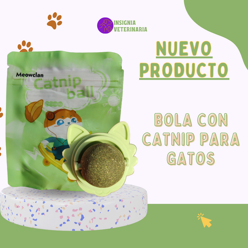 Bola de Catnip Adhesiva para Gatos | Juguete de Hierba Gatera Giratoria